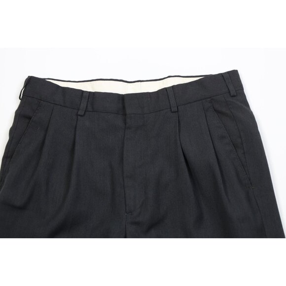 Vintage 90s Streetwear Mens 30x30 Faded Worsted Wool Blend Knit Wide Leg Pants - Picture 2 of 13